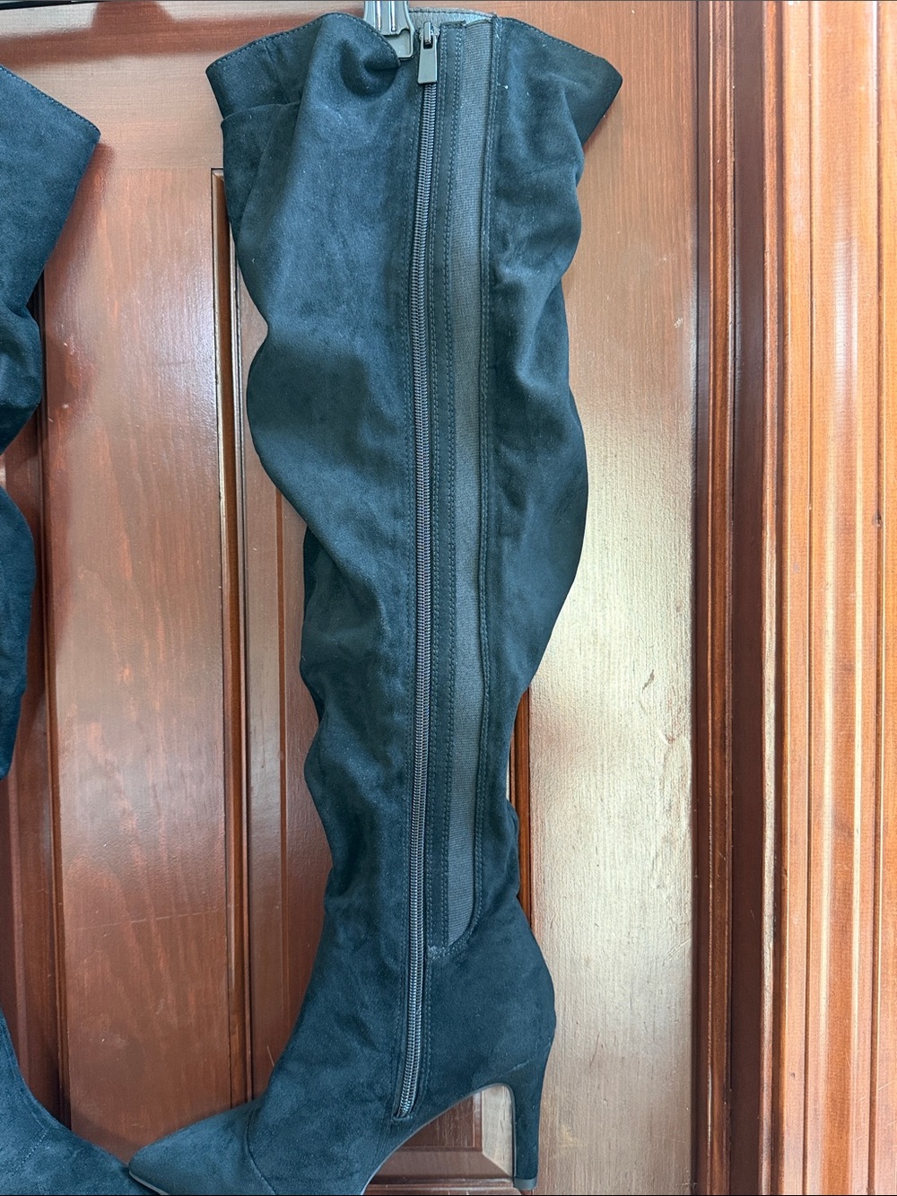 Torrid Black Over-the-Knee Heeled Boots - Women's Tall Slouch Boots - Picture 4 of 4